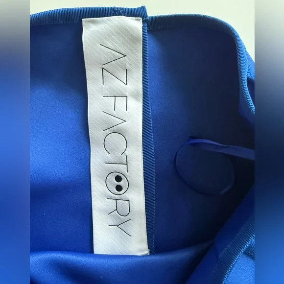 AZ Factory Cobalt Blue Satin Blazer & Mini Skirt Suit Graduation - Picture 12 of 16